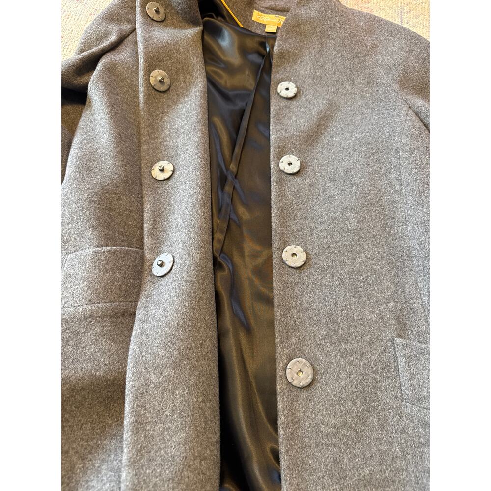 Katherine Kelly Cashmere Caccon Coat Gray 8 - Picture 3 of 13